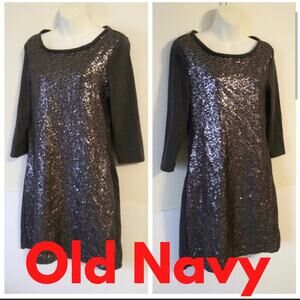 EUC Beautiful Old Navy Gray Midi Sequined Dress